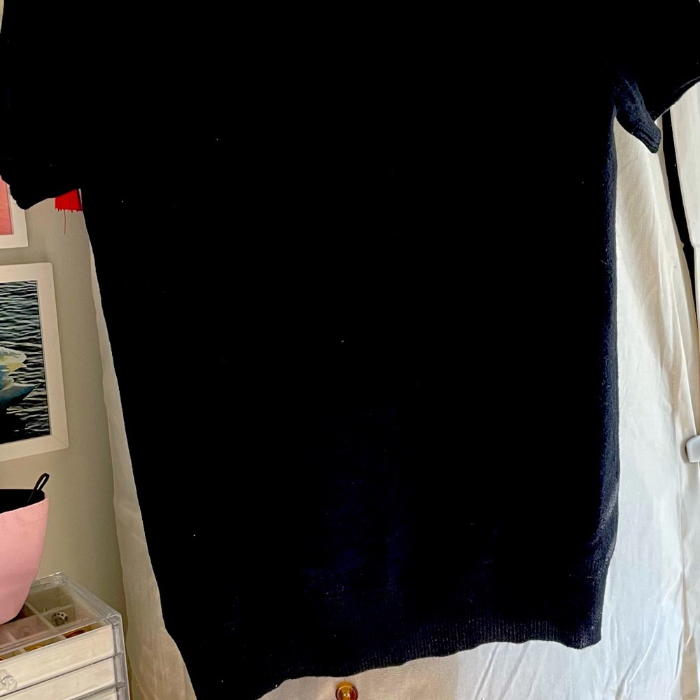 Maison Cashmere Black short sleeve sweater NWT